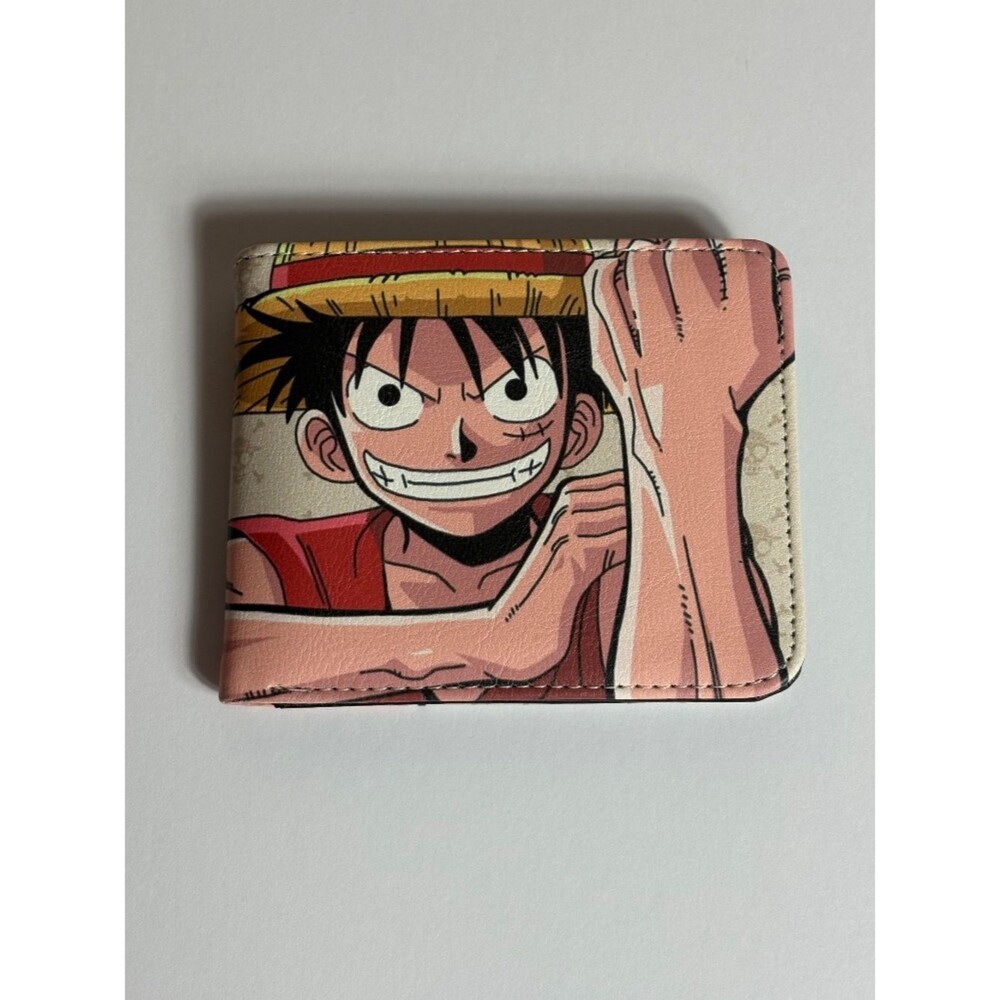 One Piece Luffy Faux Leather Wallet New Tan Red Anime Manga Zoro